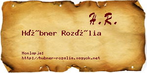 Hübner Rozália névjegykártya